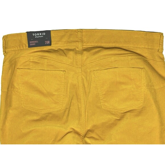 NEW Torrid Womens Size 20R Bombshell Skinny High-Rise Corduroy Pant Bright Gold - Picture 4 of 7